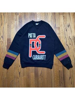 2016 Patta x Carhartt WIP Logo Crewneck Sweatshirt Black • M